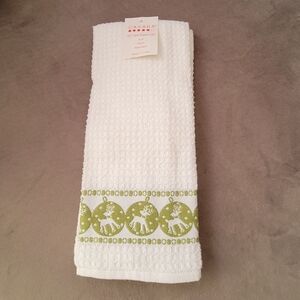 CASABA Turkish Cotton Holiday Reindeer Ornaments Hand Towels NEW